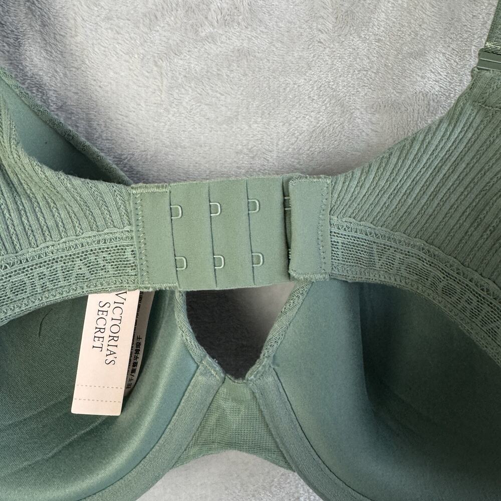 Victoria’s Secret Lightly Lined T-Shirt Bra 36C Sage Green Ribbed New With Tags - Picture 5 of 11